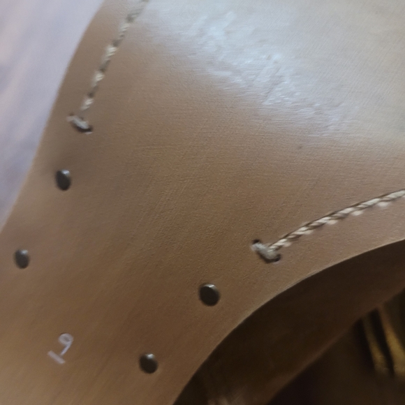 Sam Edelman Louie Western Boot Caramel Brown Suede Fringe US Size 9 Block Heel - Picture 12 of 12